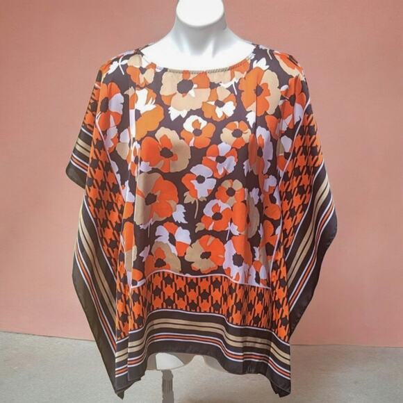Michael Michael Kors houndstooth poppy handkerchief butterfly blouse size S/M - Picture 10 of 10